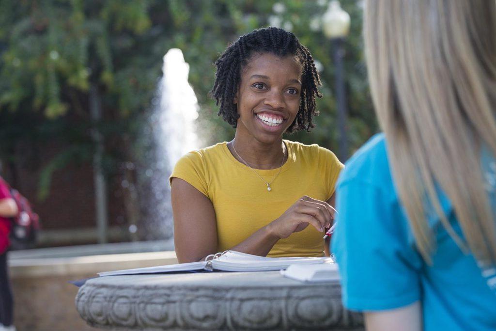 Students in courtyard